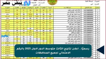 رسميًا.. إعلان نتائج الثالث متوسط الدور الأول 2025 بالرقم الامتحاني لجميع المحافظات